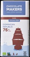 Chocolatemakers Reep tres hombres 75% puur met cacaonibs bio 80 Gram - thumbnail