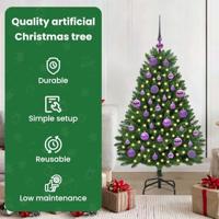 VidaXL Kunstkerstboom met 150 led groen 120 cm pvc en metaal - thumbnail
