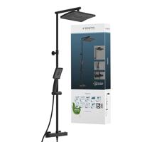 Schutte TRENTO Regendouche set met thermostatische kraan | Mat zwart - 60170 - thumbnail