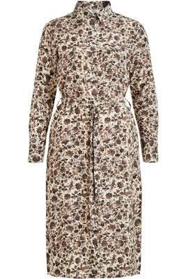 OBJECT blousejurk OBJAZZA met all over print en ceintuur kaki OBJECT blousejurk OBJAZZA met all over print en ceintuur kaki