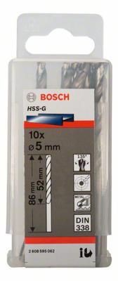 Bosch Accessoires Metaalboren HSS-G, Standard 5 x 52 x 86 mm 10st - 2608595062 Bosch Accessoires Metaalboren HSS-G, Standard 5 x 52 x 86 mm 10st - 2608595062