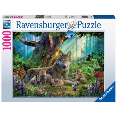 Puzzel ravensburger familie wolf in het bos 1000st Puzzel ravensburger familie wolf in het bos 1000st
