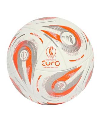 adidas Women&apos;s EURO25 Pro Final Voetbal Maat 5 Wit Zilver Oranje