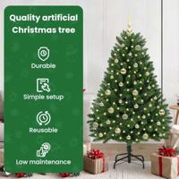 VidaXL Kunstkerstboom met 150 led groen 150 cm pvc en metaal - thumbnail
