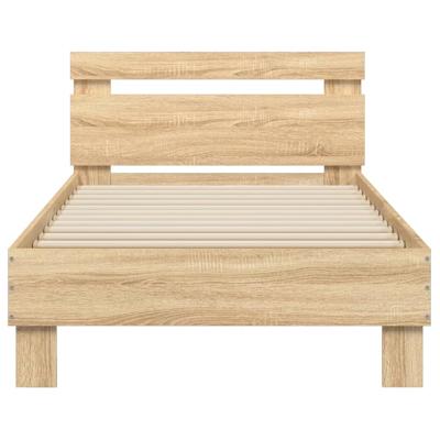 Bedframe met hoofdeinde bewerkt hout sonoma eiken 120x190 cm