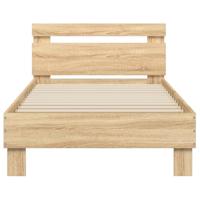 Bedframe met hoofdeinde bewerkt hout sonoma eiken 120x190 cm - thumbnail