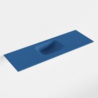 MONDIAZ LEX Jeans solid surface inleg wastafel voor toiletmeubel 90cm. Positie wasbak midden - thumbnail