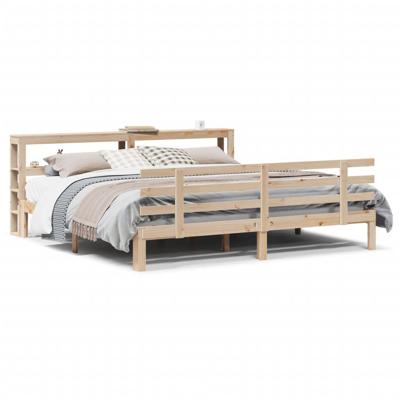 Bedframe met hoofdbord massief grenenhout 180x200 cm