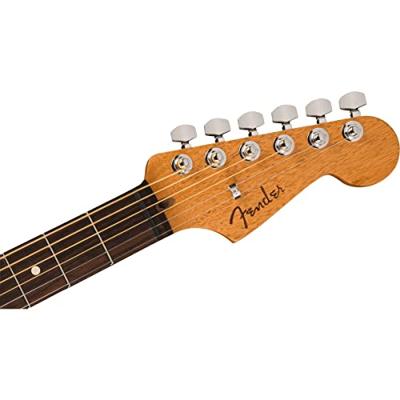 Fender Acoustasonic Player Jazzmaster Antique Olive elektrisch-akoestische gitaar met gigbag