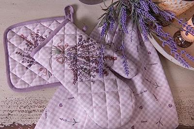 Clayre & Eef Ovenhandschoen lavendel