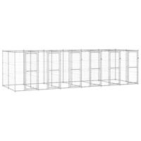 Hondenkennel 14,52 m² gegalvaniseerd staal - thumbnail