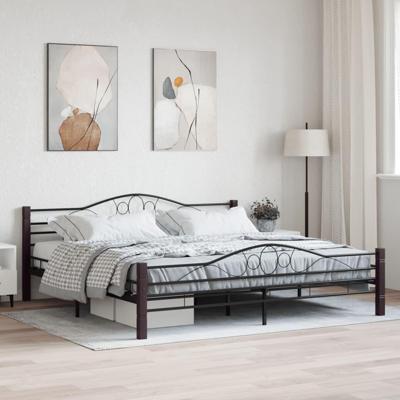 Bedframe metaal zwart 200x200 cm