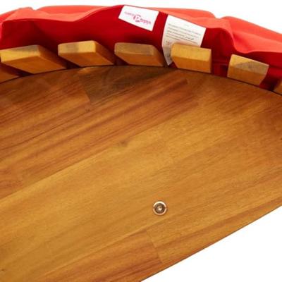 Ligstoel met kussen 2-persoon 2 pcs Bruin Massief Acaciahout