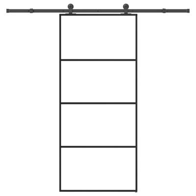 Schuifdeur met beslag 90x205 cm ESG-glas en aluminium