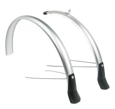 spatbordenset Snello 28 inch 46 mm kunststof zilver