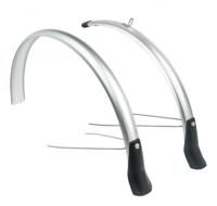 spatbordenset Snello 28 inch 46 mm kunststof zilver - thumbnail