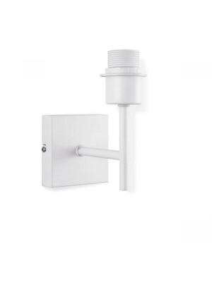 Wandlamp Mati voor lampenkap, 10-10-18cm, Wit, Wandlamp gemaakt-van, Metaal, geschikt-voor-E27-LED-lichtbron, voor-lampenkap-met-doorsnede-max., 20cm