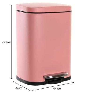 Pedaalemmer DKD Home Decor Perzik Metaal Polypropyleen Eenvoudig 5 L