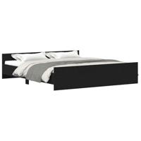 Bedframe zonder matras 180x200 cm bewerkt hout zwart eikenkleurig - thumbnail