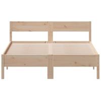 Bedframe met hoofdbord massief grenenhout 140x190 cm - thumbnail