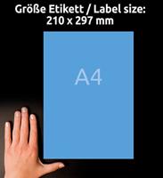 Etiket Avery Zweckform 3471 210x297mm A4 blauw 100stuks - thumbnail