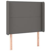 Boxspring met matras en LED kunstleer grijs 80x200 cm - thumbnail