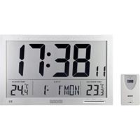 Eurochron EFWU Jumbo 102 Wandklok Zendergestuurd 37 cm x 23 cm x 3 cm Zilver - thumbnail
