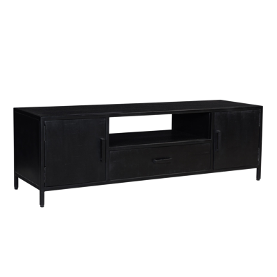 Livingfurn TV-meubel 'Kala' Mangohout 160cm, kleur zwart Livingfurn TV-meubel 'Kala' Mangohout 160cm, kleur zwart