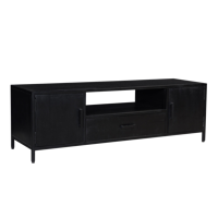 Livingfurn TV-meubel 'Kala' Mangohout 160cm, kleur zwart - thumbnail