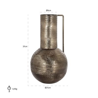 Richmond Vaas 'Leia' 37cm hoog, kleur Rookzwart Richmond Vaas 'Leia' 37cm hoog, kleur Rookzwart