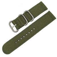 Wasbaar nylon canvas horlogeband bandbreedte: 18mm (leger groen met zilveren ring gesp) - thumbnail