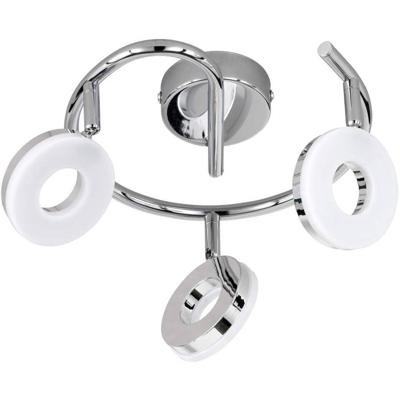 LED Plafondspot - Trion Renny - 12W - Warm Wit 3000K - 3-lichts - Rond - Glans Chroom - Aluminium LED Plafondspot - Trion Renny - 12W - Warm Wit 3000K - 3-lichts - Rond - Glans Chroom - Aluminium