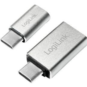 LogiLink USB 3.2 Gen 1 (USB 3.0) Adapter [1x USB-C stekker - 1x Micro-USB 2.0 B bus, USB 3.2 Gen 1 bus A (USB 3.0)] AU0040 0 mm