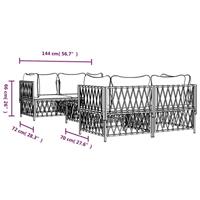 5-delige Loungeset met kussens staal wit - thumbnail