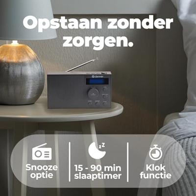 Denver DAB-51B Radio DAB+, DAB, FM USB, AUX Wekfunctie Zwart