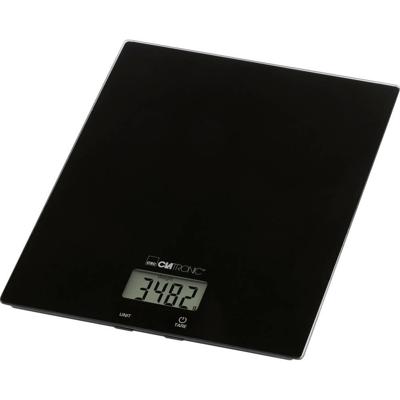 Clatronic KW 3820 Glas schwarz Keukenweegschaal Digitaal Digitaal Weegbereik (max.)=5000 g Zwart 210 x 180 x 20