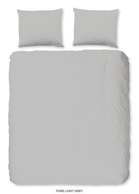 Pure Dekbedovertrek "uni dessin" - Grijs - (200x200/220 cm) - Microfiber