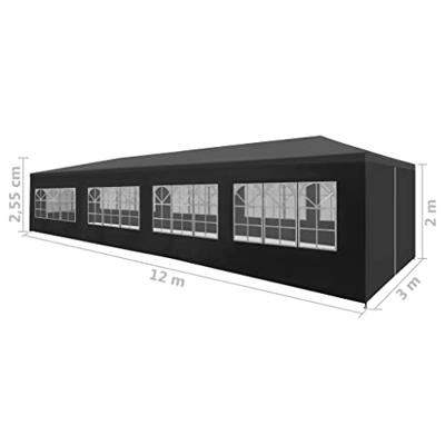 Partytent 3x12 m antraciet - thumbnail