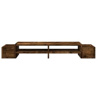 VidaXL Monitorstandaard met opslag 100x27x15 cm hout gerookt eiken