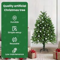 VidaXL Kerstboom met 150 led met standaard groen 120 cm pe - thumbnail