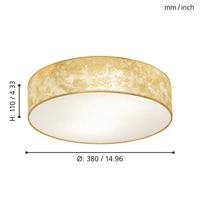 Eglo PlafondlampViserbella 38cm goud - 97641 - thumbnail