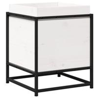 VidaXL Plantenbak 40x40x50 cm massief grenenhout wit - thumbnail