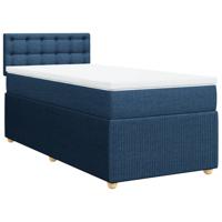 Boxspring met matras stof blauw 120x190 cm - thumbnail