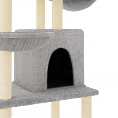 Kattenmeubel met sisal krabpalen 180 cm lichtgrijs - thumbnail
