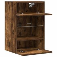 Wandkasten met LED-verlichting voor tv 2 st 40x30x60,5 cm gerookt eikenkleurig - thumbnail