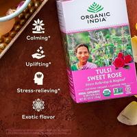Organic India Tulsi Sweet Rose Bio Thee Zakjes - thumbnail