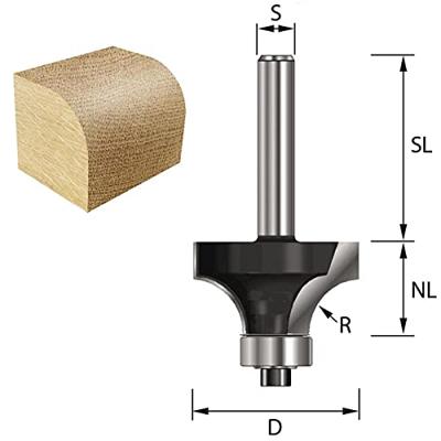 ENT Afrondfrees HM R4 met lager, Kolf 8mm - 7914284 - 7914284