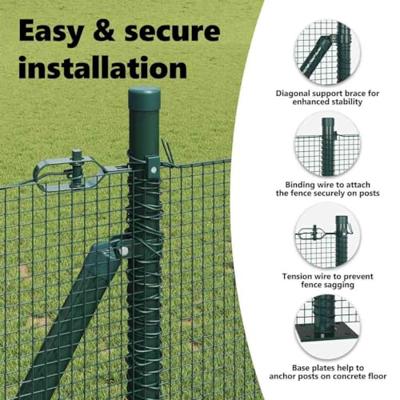 VidaXL Afrasteringspaal groen 10 x 1 m (12 x 12 mm gaas) staal