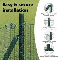 VidaXL Afrasteringspaal groen 10 x 1 m (12 x 12 mm gaas) staal - thumbnail