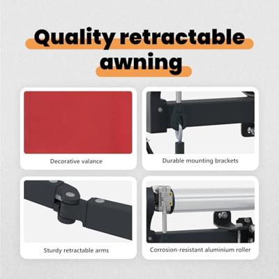 VidaXL Inklapbaar zonnescherm rood 350 x 250 cm stof en aluminium